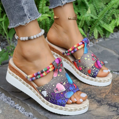 Delyth™ - Stilfulla & Färgglada Kilklackssandaler