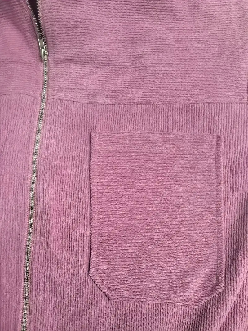 Caroline™ |  Cordjacka med dragkedja