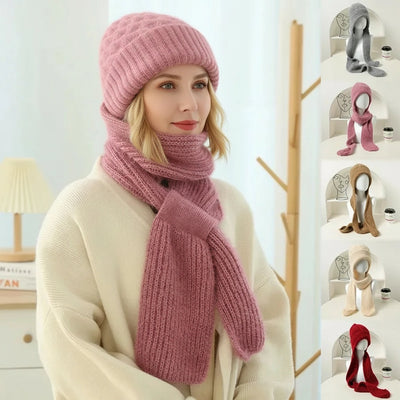 Emma | Varm Vindtät Mössa & Fleecehalsduk med Hörselskydd